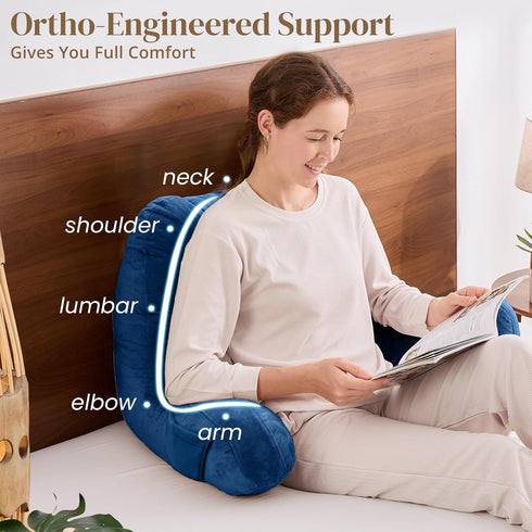 21-Inch, Sasttie Reading Pillow, Pillows for Reading or Relaxing Ergonomic Support for Head, Neck, Back, and Lumbar