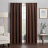 ECLIPSE Kendall Modern Blackout Thermal Rod Pocket Window Curtain, 42 x 84, Chocolate