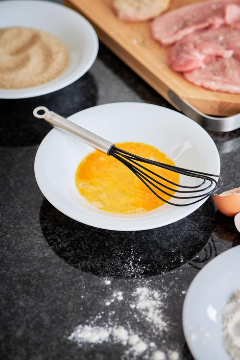 Rosle 95656 Stainless Steel & Silicone Flat Egg Beater Whisk, 10.4 Inch, Silver