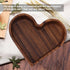 Pssopp Wooden Serving Platter, Heart Shape Smooth Textured Table Tray for Tea Food Snack Kitchen Utensils (14.5x14.5cm)