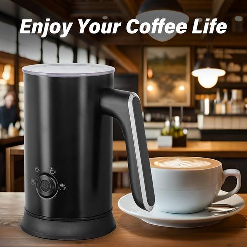 YSSOA Electric Milk Frother, 4-in-1 Automatic Battery Operated Whisk Drink Mixer for Coffee, Frappe, Latte, Matcha, Hot