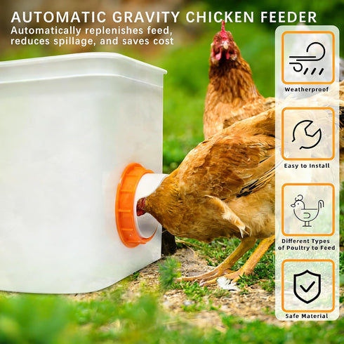 8 Pack 8 1 Chicken Feeder Port, Chicken Feeders No Waste with Lids Drill Bit, DIY Automatic Poultry Feeder Cups Kit