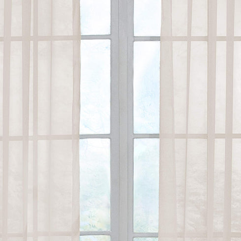 Odor Neutralizing Sheer Voile Grommet Window Curtain, 1 Panel, 59 in x 95 in, Ivory
