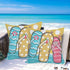 2 Pack Waterproof Summer Throw Pillow Covers, 18x18 Inch, Flip Flops Decor, Tropical Beach Starfish Outdoor Cases