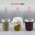 Glass Regular Mouth Mason Jars, 12 Pack, 8 Ounce Jars with Silver Metal Airtight Lids for Food Storage