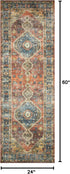 Loloi Skye Collection Accent Rug, SKY-11 Rust/Blue, 2'-0" x 5'-0"