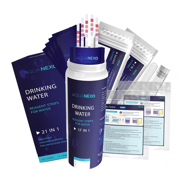 AQUANEXO 21 Parameters, 125 + 20 Drinking Water Test Strips + 2 x