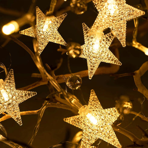 echosari Battery Operated Star String Lights, 158IN with Auto Timer, 8 Modes for Kid Room, Party, Wedding Décor (Warm