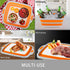 Collapsible Cutting Board with Container, Foldable Camping Sink with Colander, Multifunction Dish Basin