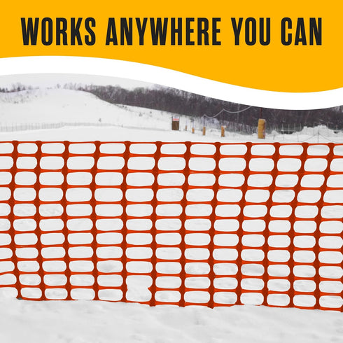 4'x100' 1 Houseables Plastic Mesh Fence, Construction Barrier Netting, Orange, Feet, Roll, Garden Fencing, Fences Wrap