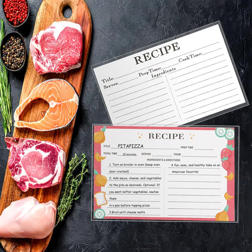 100PCS Recipe Card Protectors, 4x6 Waterproof Clear Covers, Plastic Sleeves to Protect Your Recipes from Kitchen Messes.