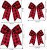 WILLBOND 12 Pieces Buffalo Plaid Bows, Decorative Velvet Bows for Wreaths and Valentine Day Gift Wrap