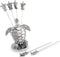 Vagabond House Pewter Sea Turtle Cheese Martini Olive Cocktail Pick Set, 4 inch Tall, 6 picks