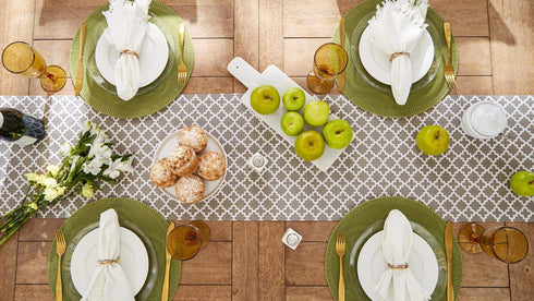 DII Lattice Tabletop Collection Table Runner - 14x72, Gray
