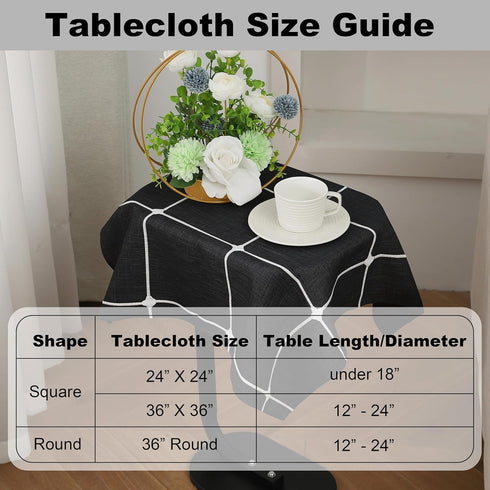 Gernaice 24x24 Inch Plaid Small Square End Table Cloth, Farmhouse Embroidered Fabric Checkered Tablecloth, Dust Proof