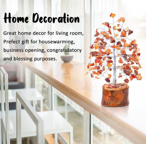 Carnelian Healing Crystal Tree Bonsai, Spiritual Gift for Women, Desk Decor, Meditation Crystals for Home Room