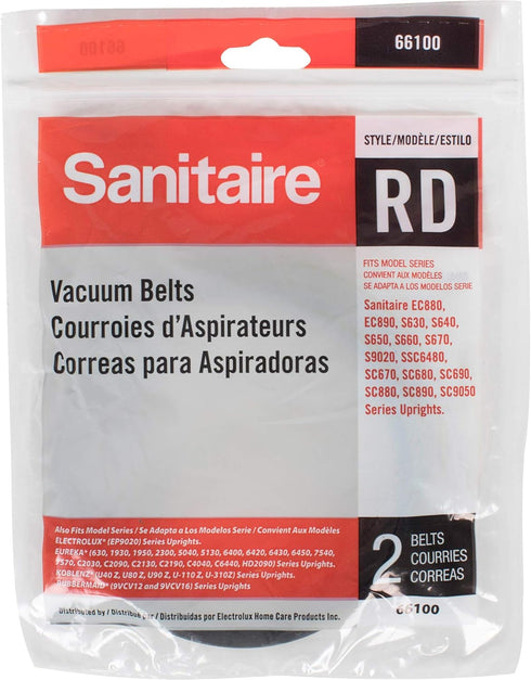 Sanitaire Replacement Belt - For Upright Vacuum Cleaner, Rd Style, 2/Pack