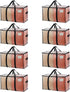 VENO 8 Pack Moving Bags, Heavy Duty Totes with Lids, College Packing Storage Boxes, Extra Large, Sturdy Handles, Zipper
