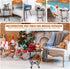Plant Castle 14 Inch Outdoor Side Table for Small Spaces, Versatile Round Metal End Table for Patio Balcony Yard Porch