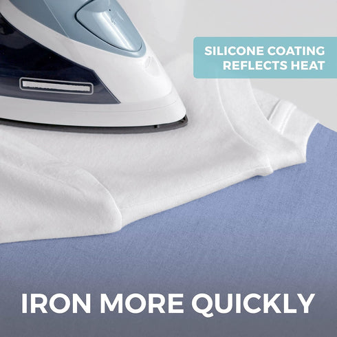 HOME GENIE Ironing Board Cover, Silicone Coating, Full Size Scorch Resistant Padding, Heavy Duty Iron Pad Covers