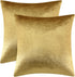 GIGIZAZA Set of 2 Gold Decorative Throw Pillow Covers 16x16, Velvet Square Couch Cushion Pillows for Boho Sofa