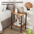 2-Tier Side Table, Wood End Table, Vintage Bedside Nightstand with Open Storage Shelf for Living Room, Bedroom, Office