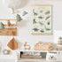 16x24 Inches BCUANGD Dinosaur Dino Wall Decor - Baby Toddler Boys Room Wall Art Poster Hanger with Wood Frames