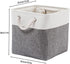 Cube Storage Bins, 11 Inch Collapsible Fabric Storage Bin with Handles, Foldable Storage Cubes (White/Gray, 6 Pack)