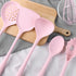 LOVEINUSA 10PCS Silicone Cooking Utensils Set, Heat Resistant Gadgets Tools for Nonstick Cookware, Dishwasher Safe Pink