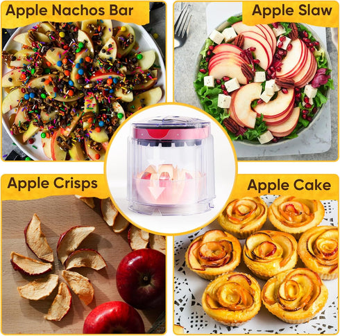 5.12-Inch 8 Newness Apple Slicer - Slices, Ultra-Safe & Heavy-Duty Stainless Steel Extra Large Apple Cutter, Upgraded