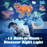 Dinosaur Night Light for Kids, 21 Lighting + 6 Films, 360° Rotate + Remote, 10 Sound Projector Night Light