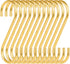 12-Pack 3.95" Brass S Hooks for Hanging - Heavy-Duty S-Shaped Hook for Coffee Cups Mug Coat Clothes Storage Hangers