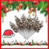 Huisipool 24 Pieces Christmas Glitter Berries Stems Artificial Berry Twig Stem Berry Picks Decorations for Christmas