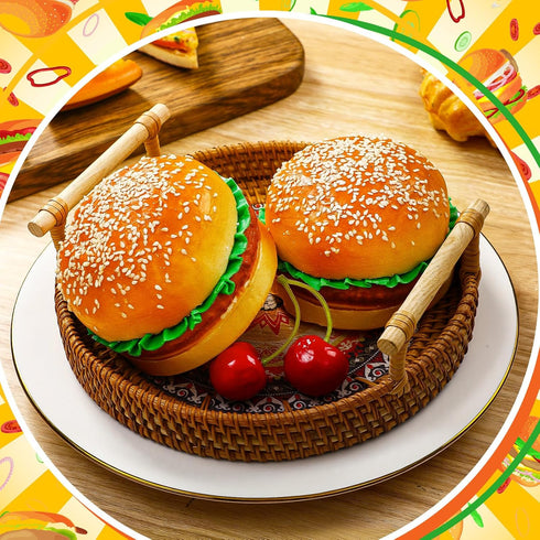 6 CroBlissful Pcs Artificial Hamburgers Realistic Fake Food Bread Model Photography Prop for Kitchen Food Fake Display