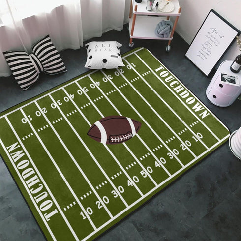 Sports Area Rug Retro American Football Field 24x36 Inch, Non-Slip Doormat for Living Room, Dining, Bedroom Decor