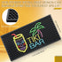 Tiki Bar Mat 6 x 12 Inches Thick Rubber Bar Mat Fluorescent Pattern Non Slip Bar Mat for Countertop Entertaining and Vibrant Home Bar Service Mat for Coffee Kitchen Restaurants