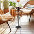 smusei Drink Table Small Side Table with Marble Base Pedestal Side Table Drink Tables for Small Spaces Round End Table