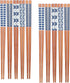 Antner 10 Pairs Reusable Natural Bamboo Chopsticks, Japanese Style, Dishwasher Safe, 8.8 Inch/22.5cm