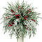 Kesywale Set of 40 Artificial Norfolk Pine Branches with Red Berry 12.8" Christmas