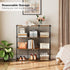 HOOBRO 9-Cube Wire Storage Organizer, Metal Grid Shelf, Modular Cabinet for Living Room, Bedroom, Rustic Brown and Black