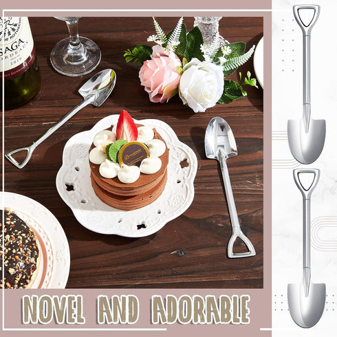 Zhehao 50 Pcs 6.1 Inch Stainless Steel Shovel Spoons, Reusable Dessert Spoon for Ice Cream, Fruit, Coffee, Kitchen