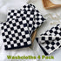 4 Pack 13 13 Inches Jacquotha Wash Cloths Checkered (Black and White) - Cotton Washcloths for Face Body, x Daily