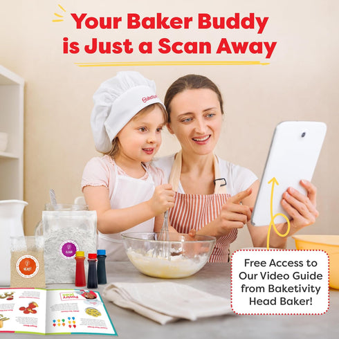 6-12+ Baketivity Rainbow Bagel Kids Baking Kit - Baking Kits for Kids with Premeasured Ingredients, Step-By-Step