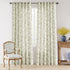 84 Inch 2 Lazzzy Charlotte Green Floral Curtains Length Linen Farmhouse Curtain Back Tab Drapes for Living Room Bedroom