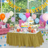 DecorRack Table Skirt, 29 in x 14 ft - BPA Free Plastic Disposable Rectangular Tablecloth Skirt, Gold