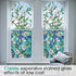 Coavas Decorative Window Privacy Film, Heat Control Sun Blocking Stained Glass Window Film, Floral Design Static Cling