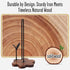 Countertop, Wooden Paper Towel Holder Floral Base with Dual Iron Rods in Antique Brown Finish, Leaf-Shaped Accent