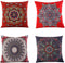 Jartinle Set of 4 Retro Red Floral Mandala Compass Medallion Bohemian Pillow