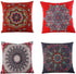 Jartinle Set of 4 Retro Red Floral Mandala Compass Medallion Bohemian Pillow