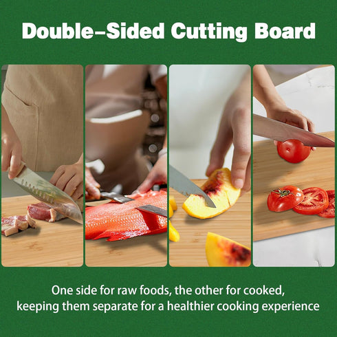 Small Bamboo Cutting Boards - Mini Cutting Board with Built-in Handle for Camping, Juice Groove for Fruits